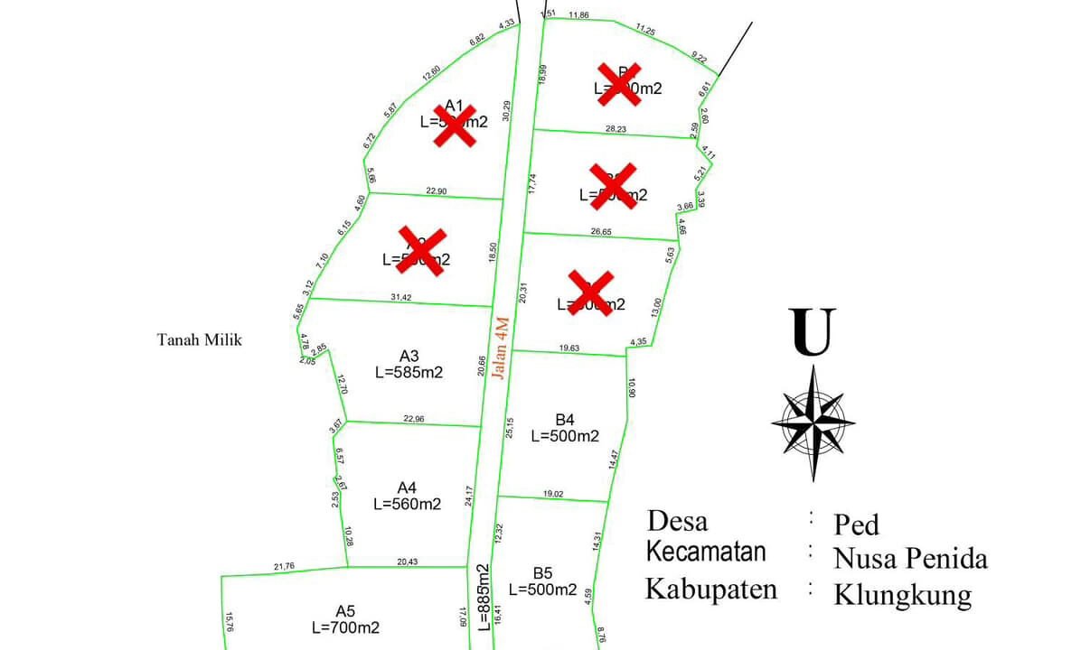 Premium Land for Sale in Nusa Penida Ocean and Mount Agung View, Ready to Build 3